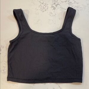 Pac Sun Grey Ribbed Tank Crop Top - Women
